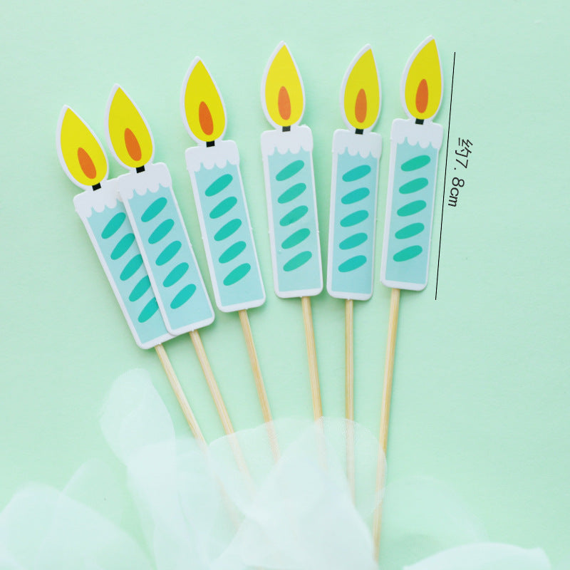 Bear, Smiley Face and Happy Birthday Flag Cake Toppers