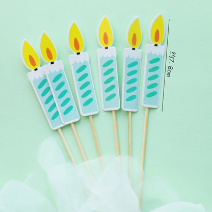 Bear, Smiley Face and Happy Birthday Flag Cake Toppers