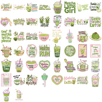 Matcha Girly Die-Cut Stickers