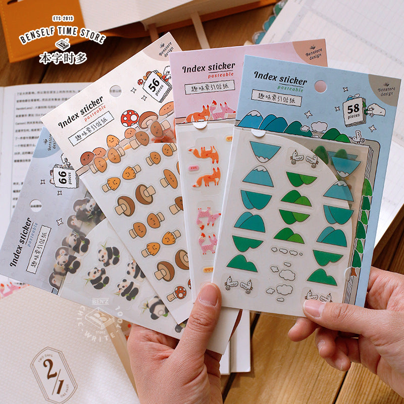Kawaii Animal Bookmark Sticker Pack