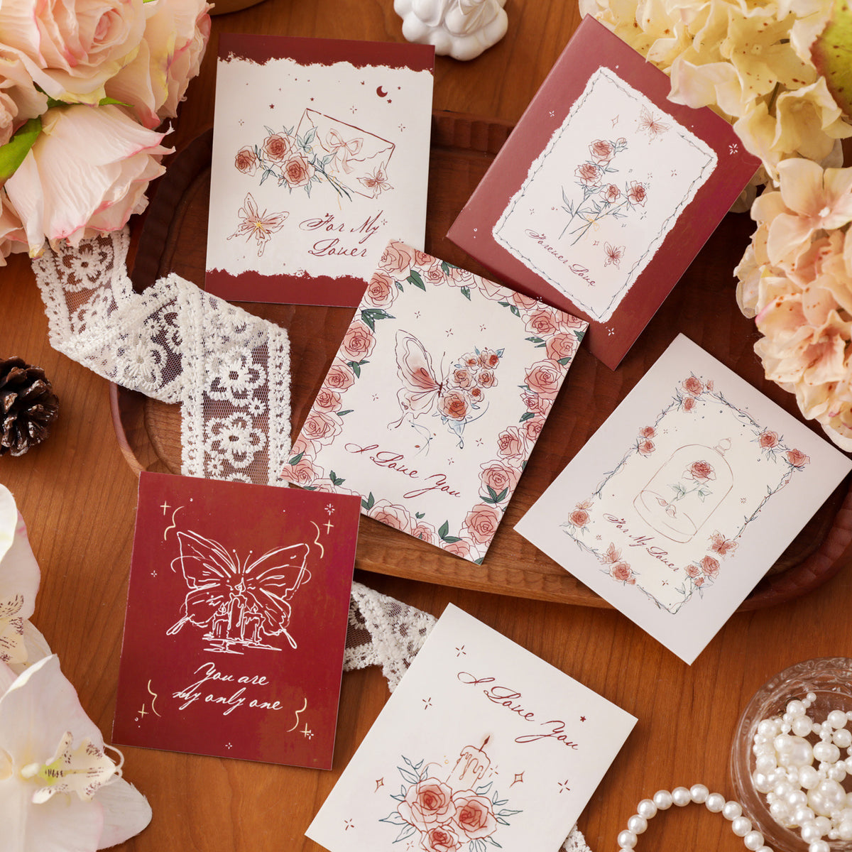 Romantic Rose Bouquet Cards