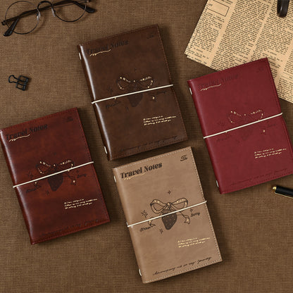 Gold Foil Strawberry Leatherette Notebook-Set of 4