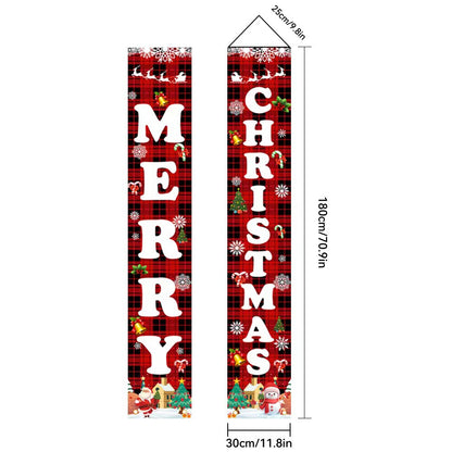 Christmas Porch Banner Door Decorations