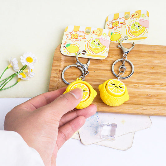 Lemon Face Squeeze Keychain
