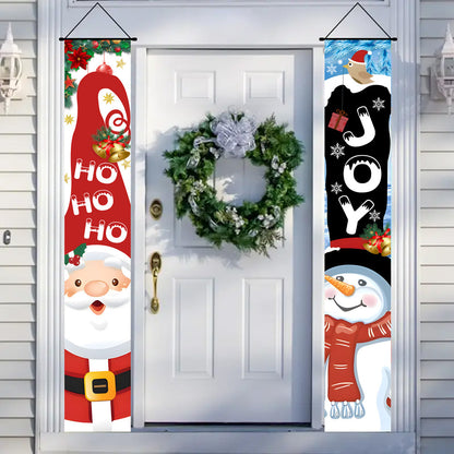 Christmas Porch Banner Door Decorations