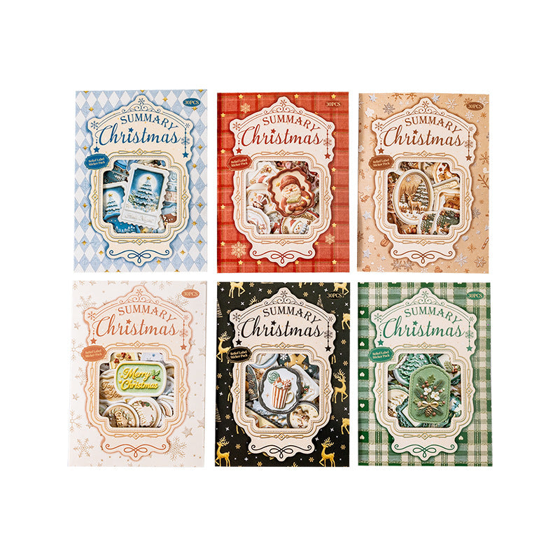 Christmas Label Sticker Pack with Printed 3D Effect