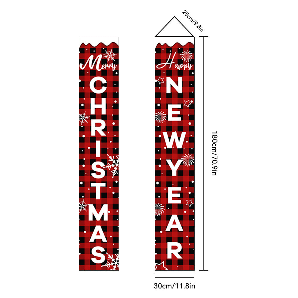 Christmas Porch Banner Door Decorations