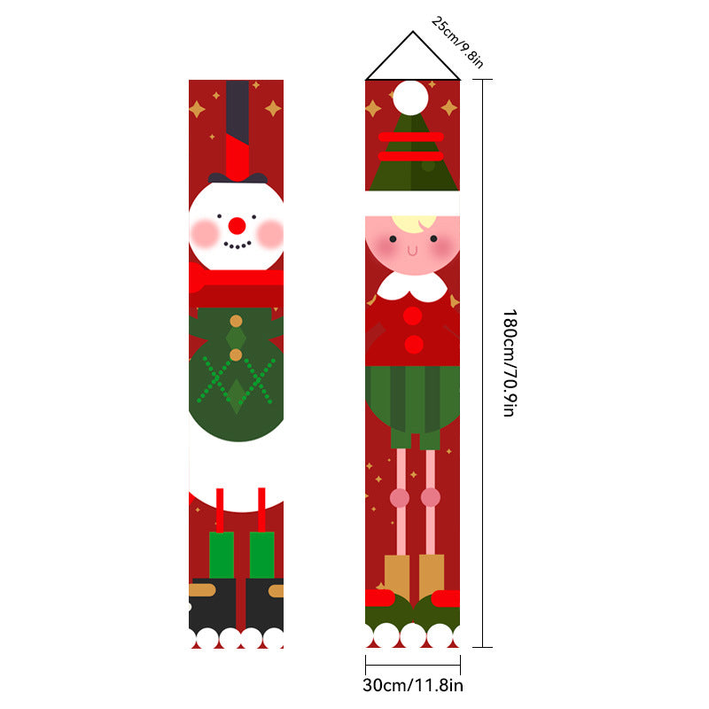 Christmas Porch Banner Door Decorations