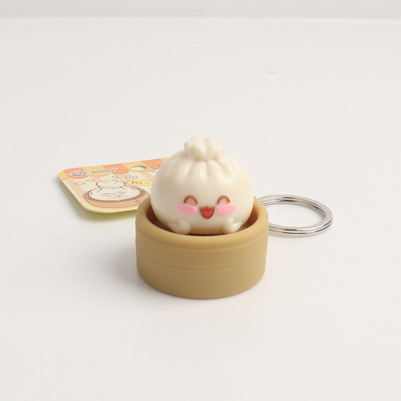 Steamer Basket Dumpling Keychain Set