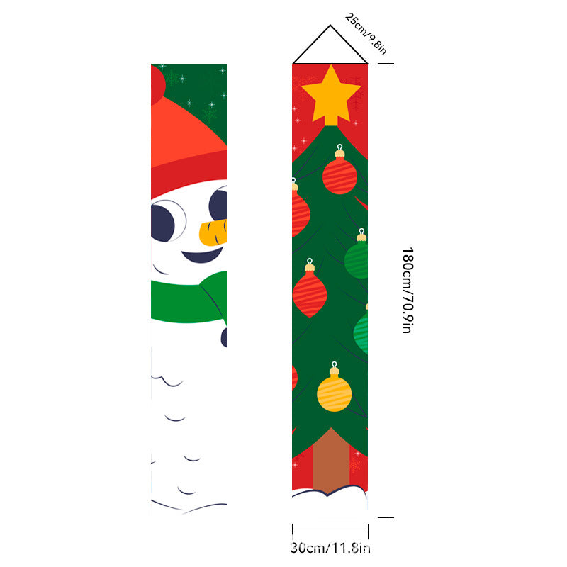 Christmas Porch Banner Door Decorations