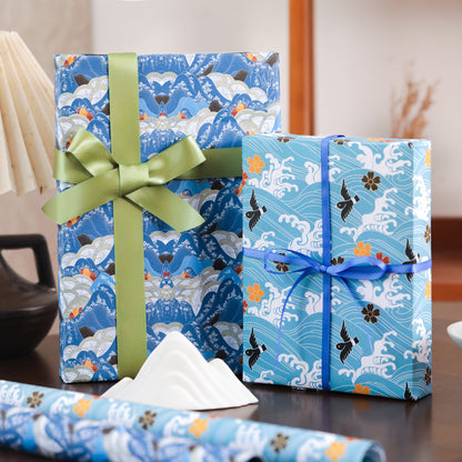 Japanese Wave & Mountain Wrapping Paper