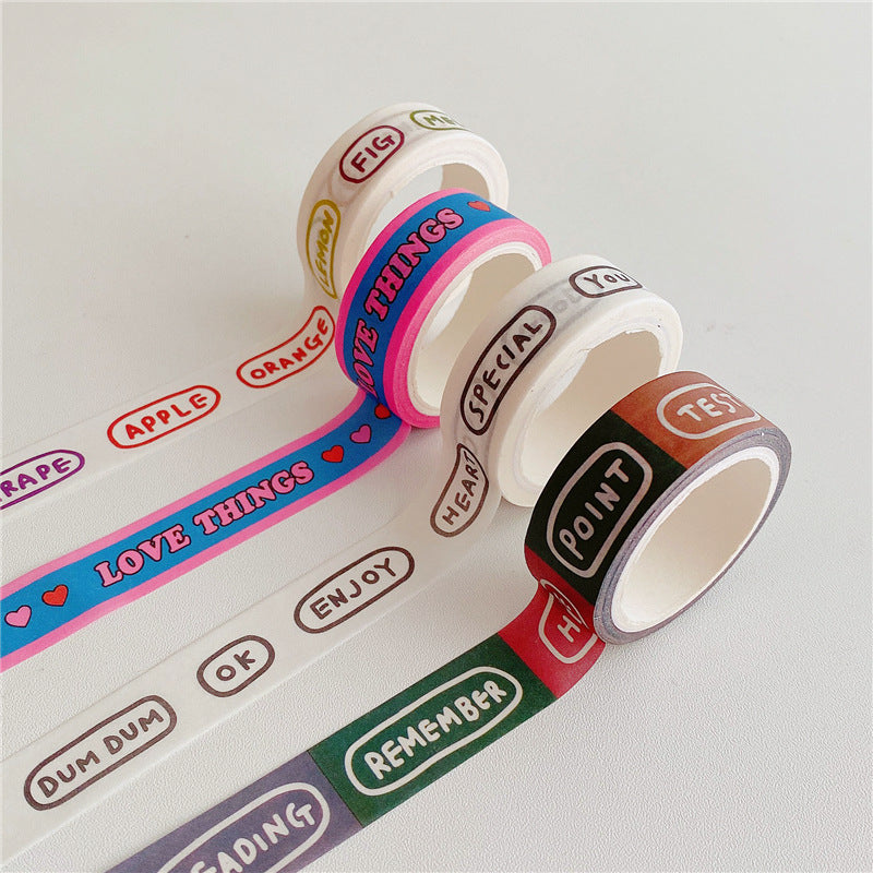 Bubble Letter Washi Tape Sticker Tape
