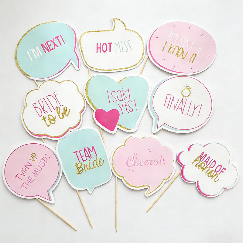 5 Hen Party Speech Bubble Prop Set