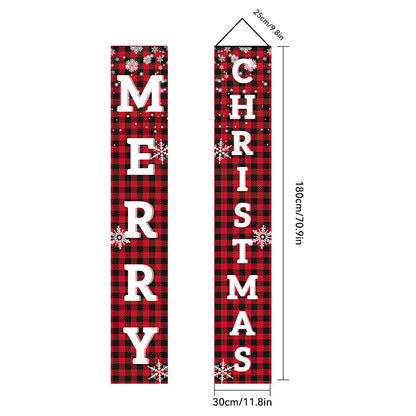 Christmas Porch Banner Door Decorations