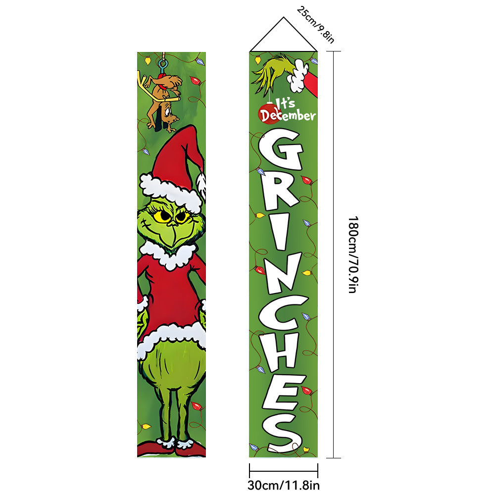 Christmas Porch Banner Door Decorations