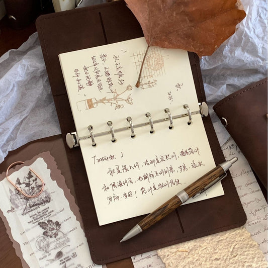 Vintage Leather Look Ring Notebook
