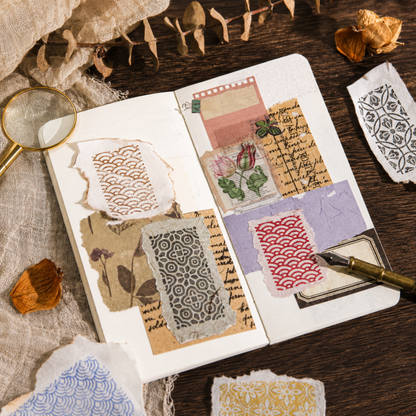 Vintage Series Beechwood Rubber Pattern Stamps