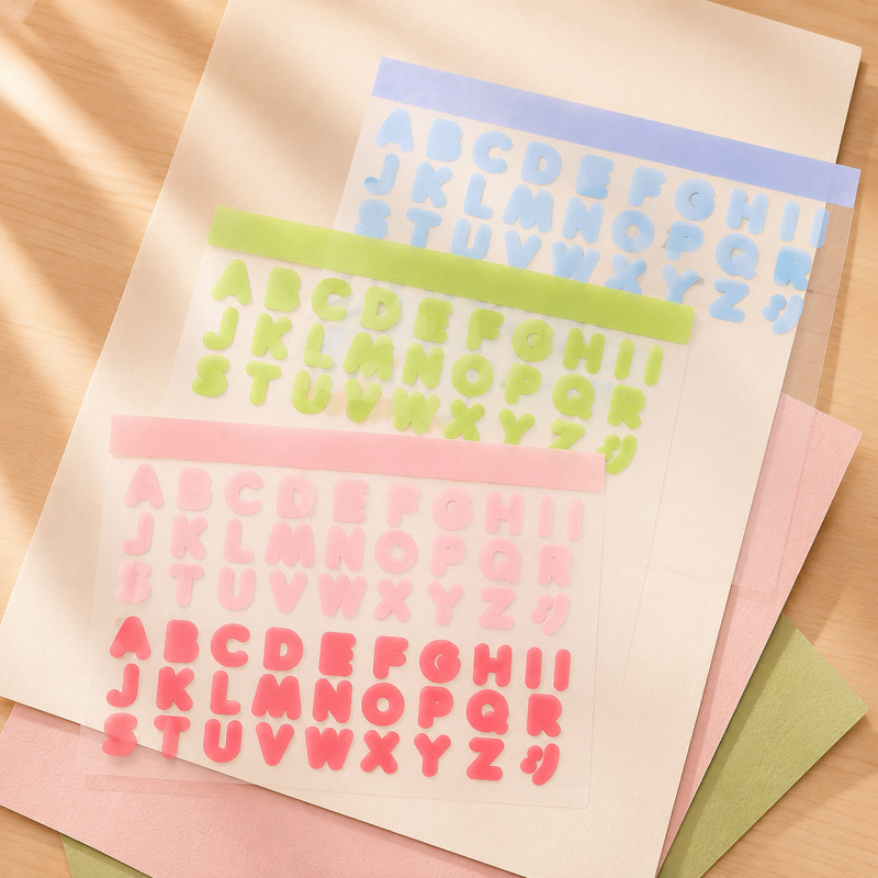 Colorful Alphabet Waterproof Sticker Sheet