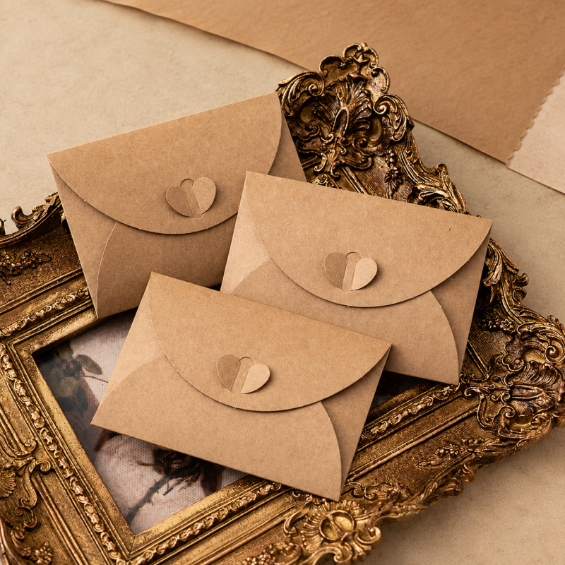 Vintage Kraft Button Envelopes
