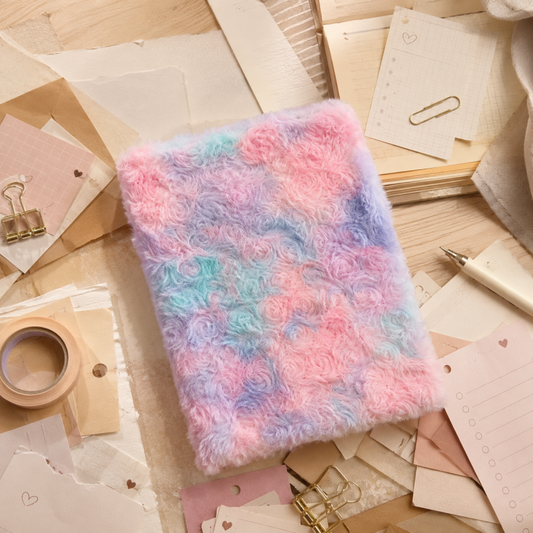 Pastel Tie Dye Plush Journal Notebook