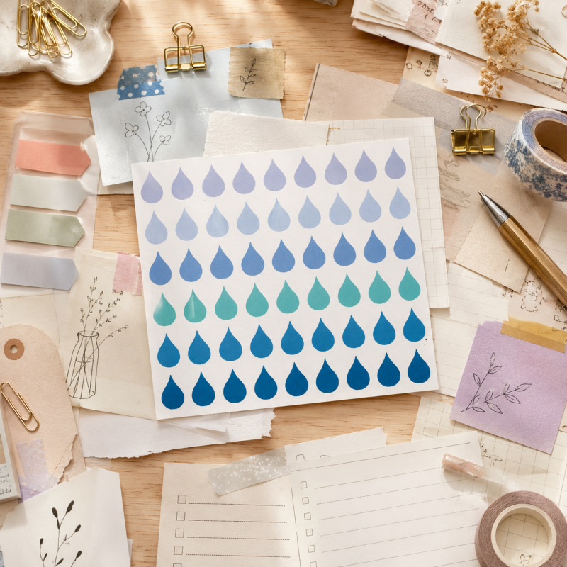 Raindrop Page Marker Stickers