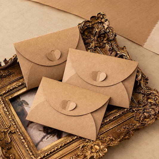 Vintage Kraft Button Envelopes