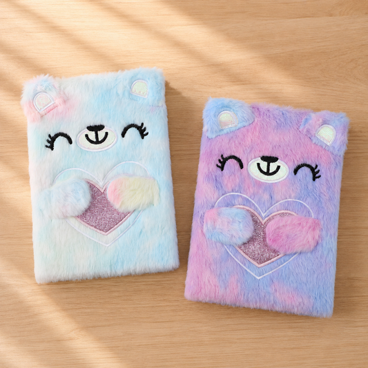 Owl Plush Lock Journal Notebook