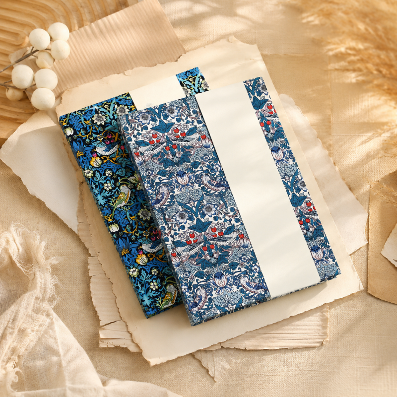 A5 Floral Fabric Cover Lined Journal Notebook
