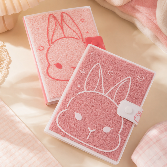 Plush Bunny Notebook with Snap Closure – Cute Everyday Journal