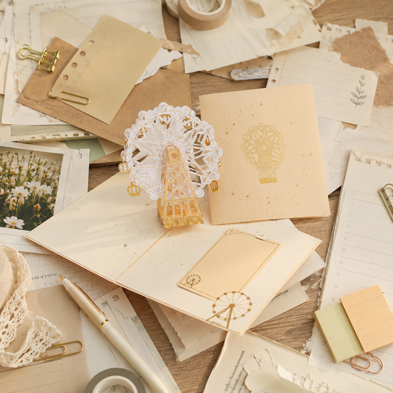 Golden Ferris Wheel Pop Up Card