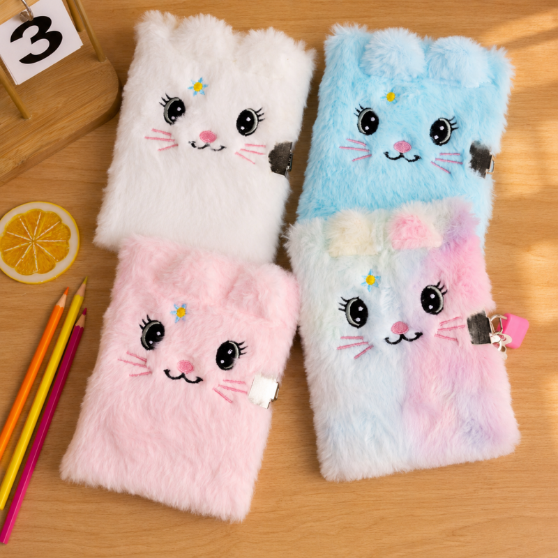Tie Dye Plush Lock Notebook