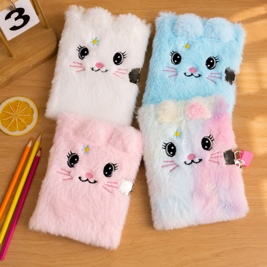 Tie Dye Plush Lock Notebook