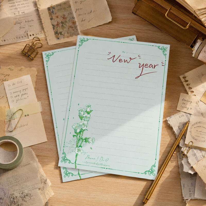 Green Bellflower Letter Writing Set