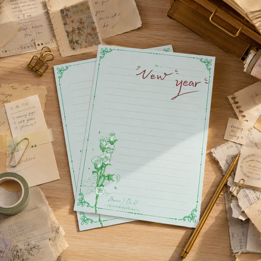 Green Bellflower Letter Writing Set