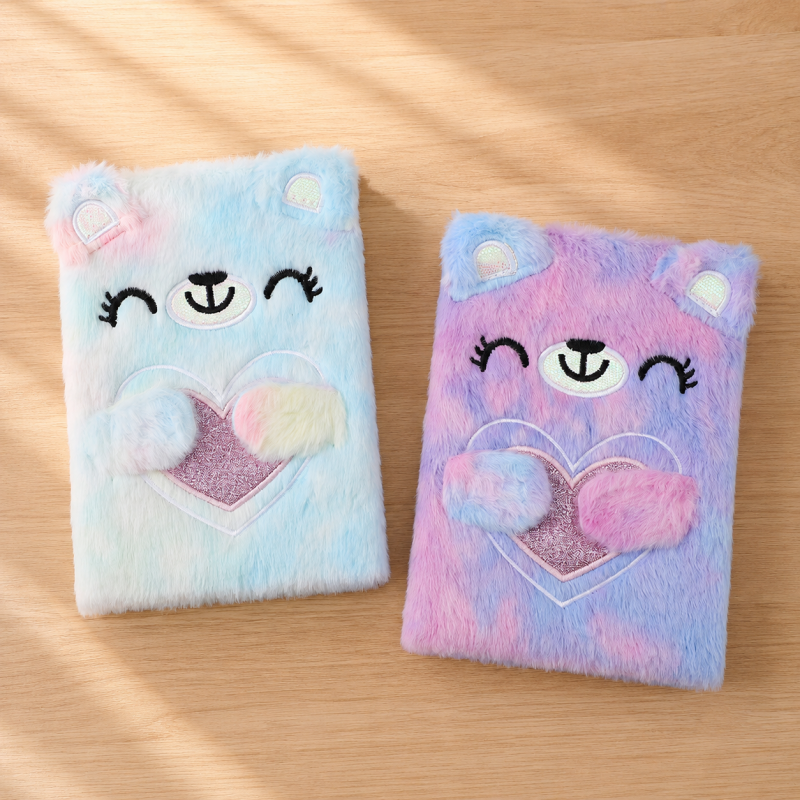 Owl Plush Lock Journal Notebook