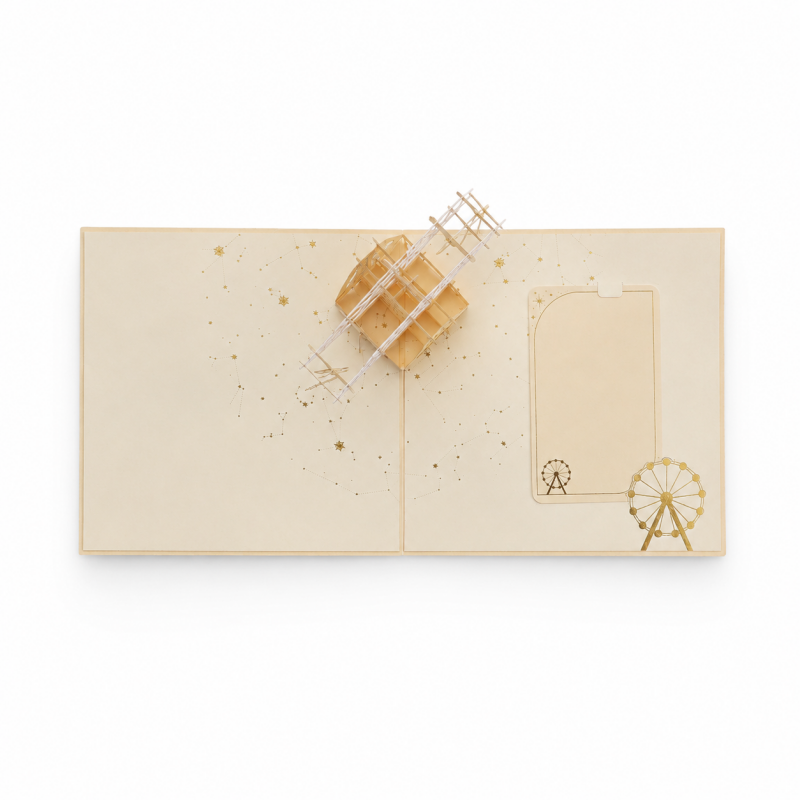Golden Ferris Wheel Pop Up Card