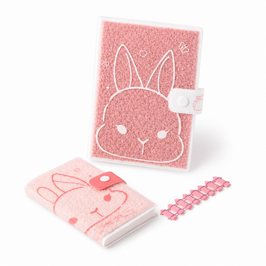 Plush Bunny Notebook with Snap Closure – Cute Everyday Journal