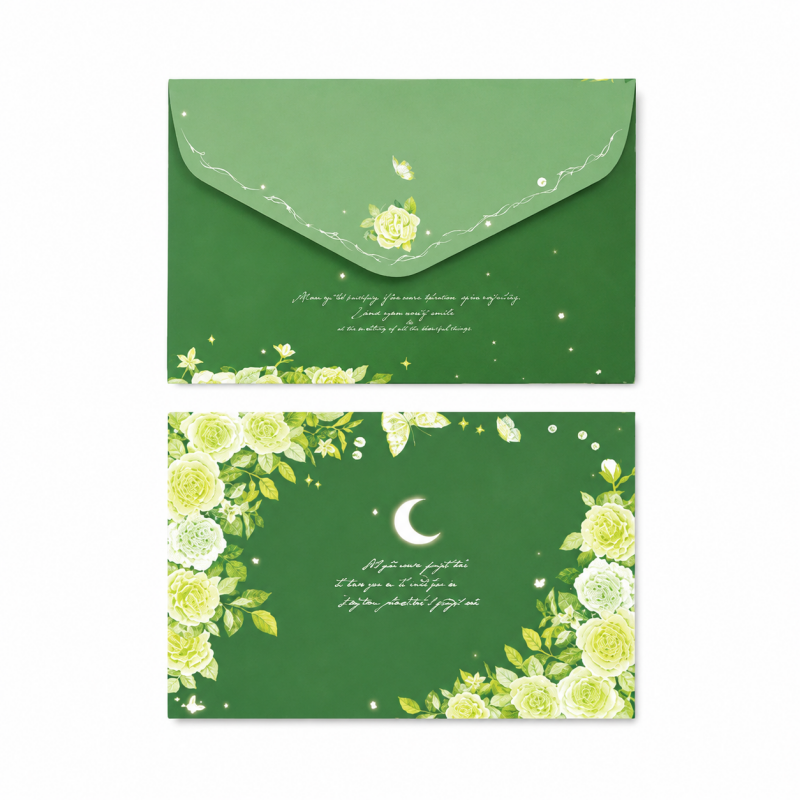 Spring Green Floral Letter Writing Set