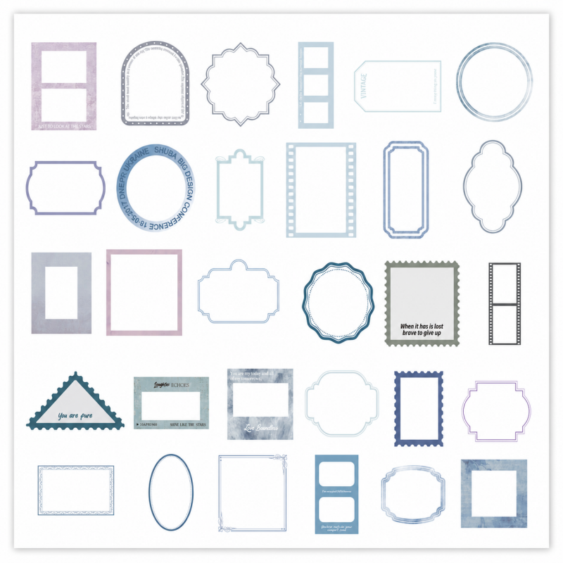 Vintage Frame PET Stickers
