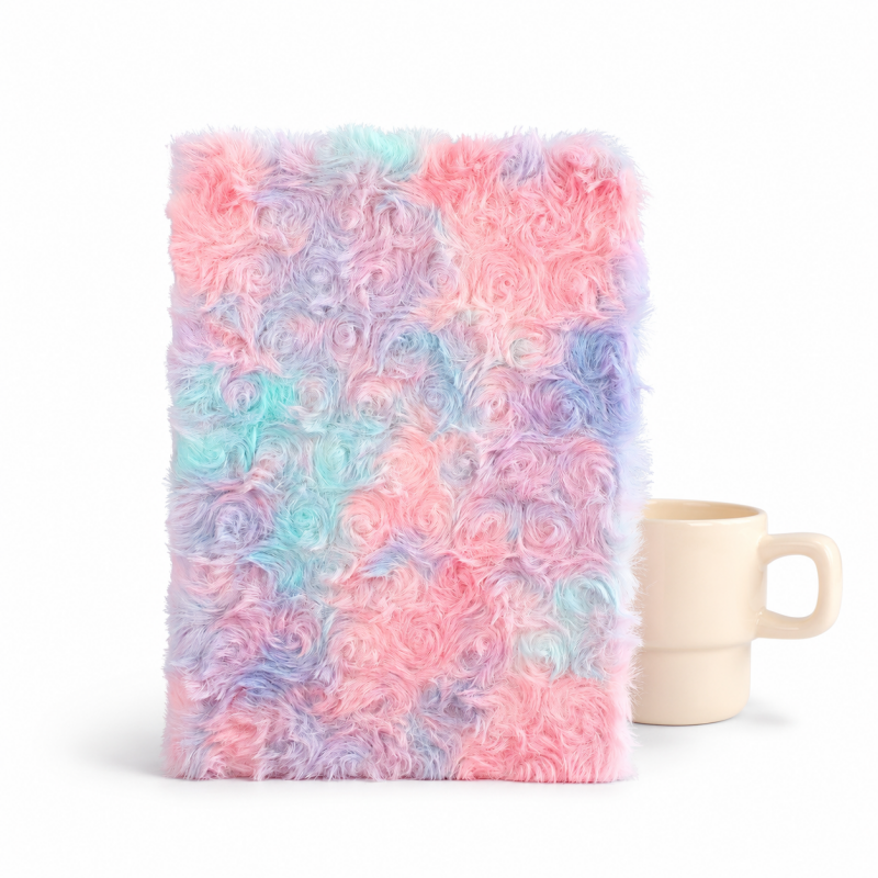 Pastel Tie Dye Plush Journal Notebook