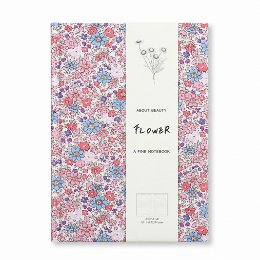 A5 Floral Fabric Cover Lined Journal Notebook