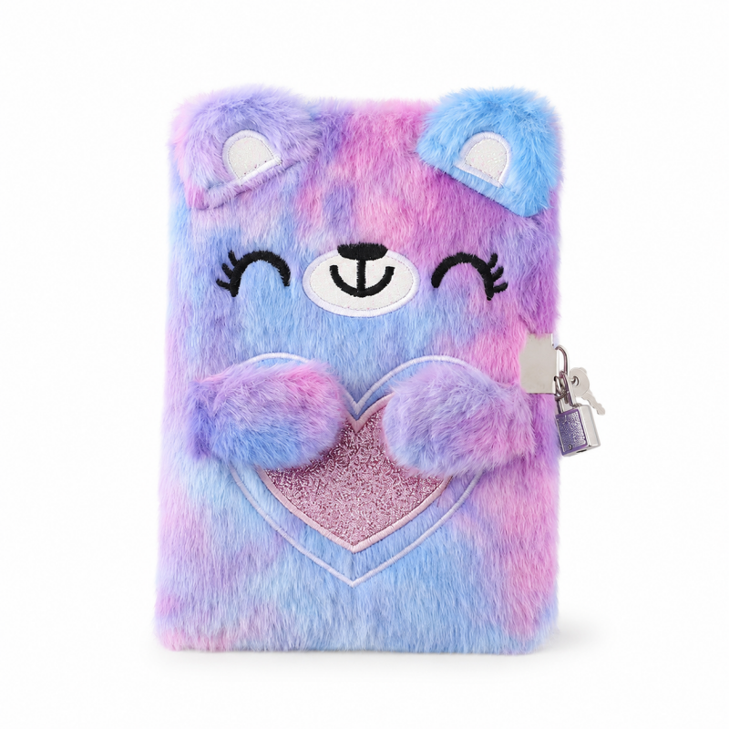 Owl Plush Lock Journal Notebook