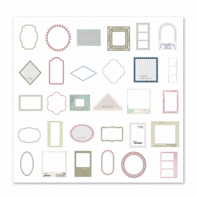 Vintage Frame PET Stickers