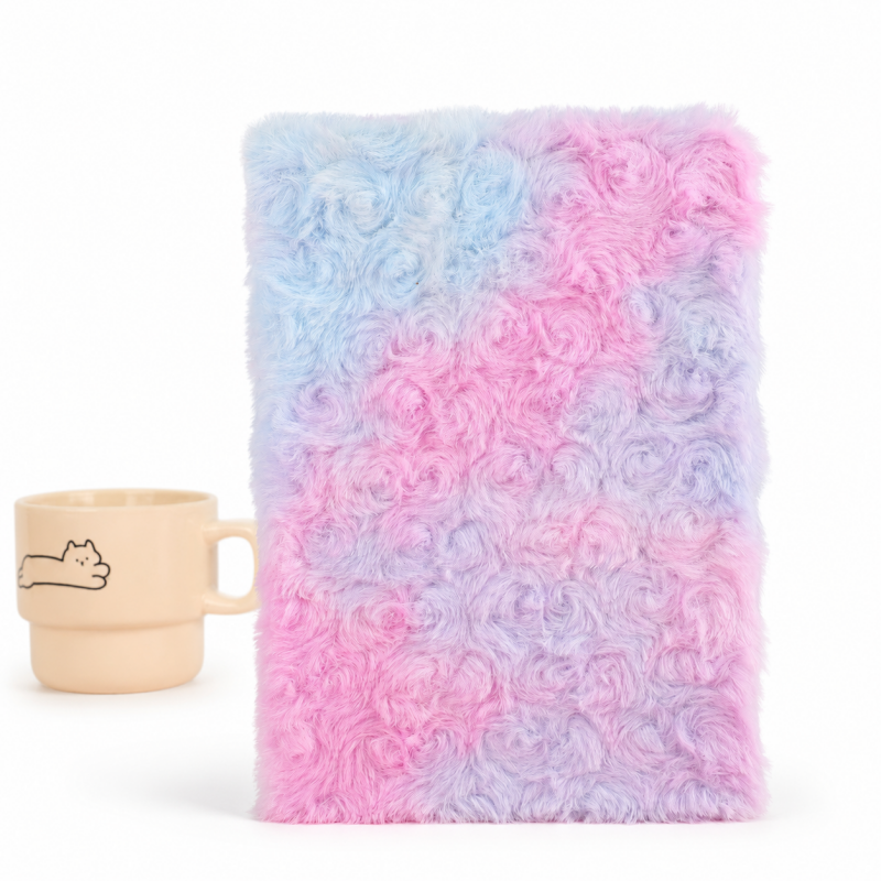 Pastel Tie Dye Plush Journal Notebook
