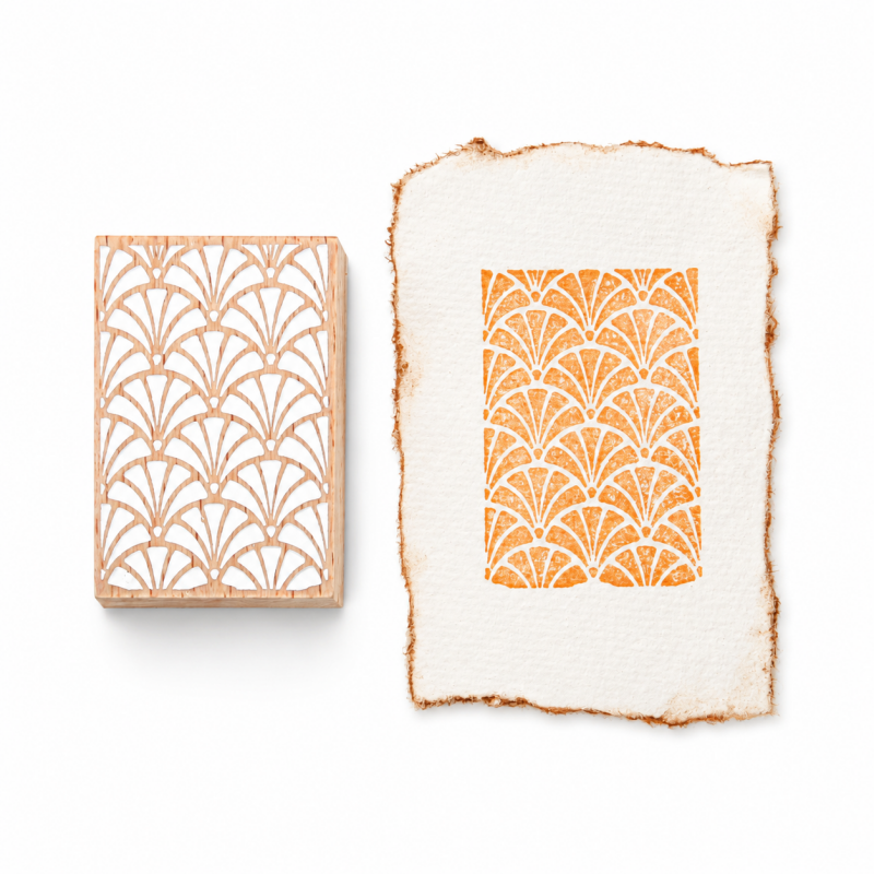 Vintage Series Beechwood Rubber Pattern Stamps
