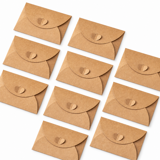 Vintage Kraft Button Envelopes