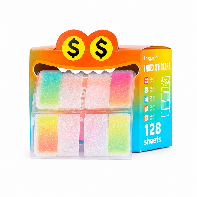 Pull Out Rainbow Index Sticker Box