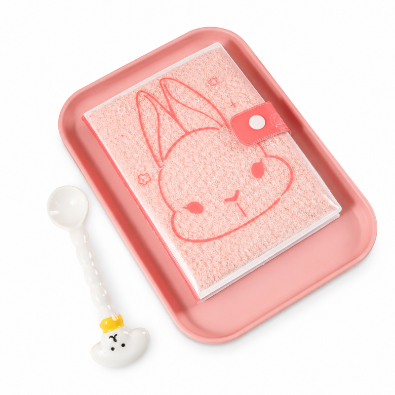 Plush Bunny Notebook with Snap Closure – Cute Everyday Journal