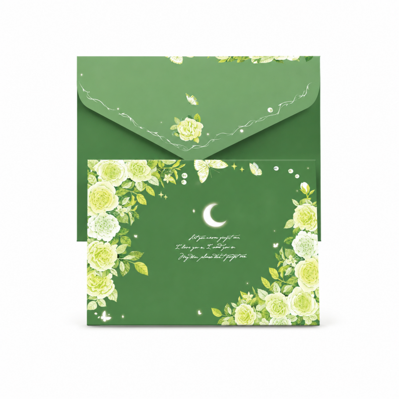Spring Green Floral Letter Writing Set