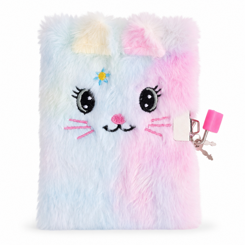 Tie Dye Plush Lock Notebook